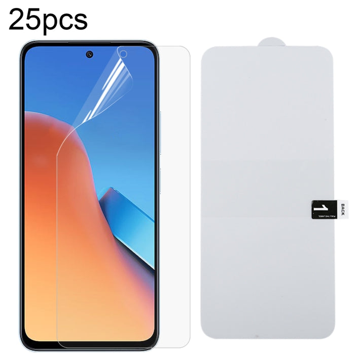 Película de hidrogel a prueba de explosiones de Protector de pantalla completa de 25 uds., For Xiaomi Redmi 12 / 12R / 12 5G / Note 12R / Poco M6 Pro, For Xiaomi 13T Pro, For Xiaomi Redmi Note 12T Pro, For Xiaomi 13T