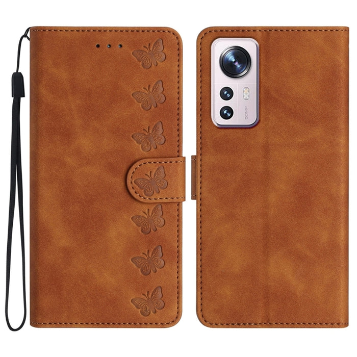 Estuche para teléfono de cuero con relieve de siete mariposas, For Xiaomi Redmi 13C 4G, For Xiaomi 13T, For Xiaomi Mi 11 Lite, For Xiaomi Redmi Note 12 Pro 5G Global, For Xiaomi Redmi Note 12 5G Global, For Xiaomi 13 Pro, For Xiaomi 13                 ...