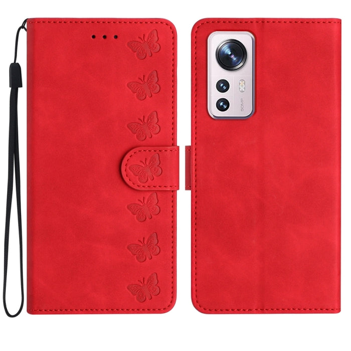 Estuche para teléfono de cuero con relieve de siete mariposas, For Xiaomi Redmi 13C 4G, For Xiaomi 13T, For Xiaomi Mi 11 Lite, For Xiaomi Redmi Note 12 Pro 5G Global, For Xiaomi Redmi Note 12 5G Global, For Xiaomi 13 Pro, For Xiaomi 13                 ...