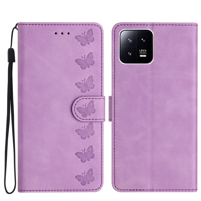 Estuche para teléfono de cuero con relieve de siete mariposas, For Xiaomi Redmi 13C 4G, For Xiaomi 13T, For Xiaomi Mi 11 Lite, For Xiaomi Redmi Note 12 Pro 5G Global, For Xiaomi Redmi Note 12 5G Global, For Xiaomi 13 Pro, For Xiaomi 13                 ...