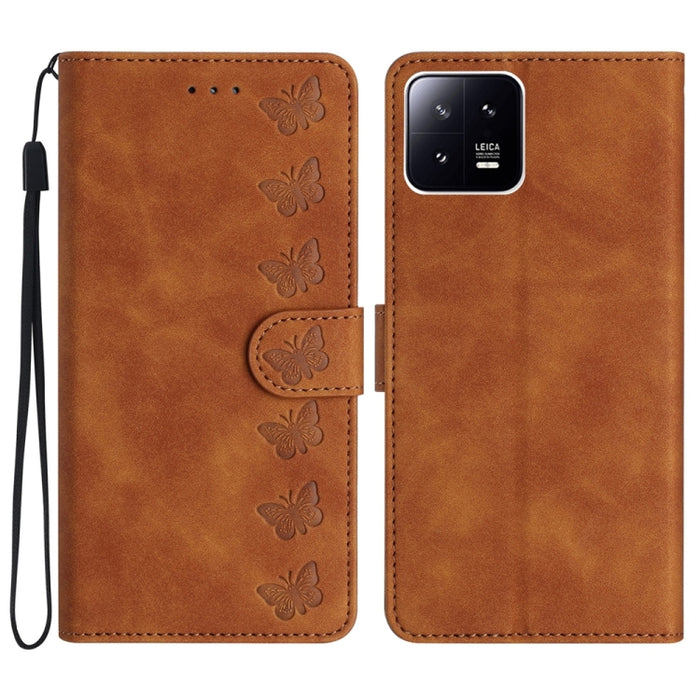 Estuche para teléfono de cuero con relieve de siete mariposas, For Xiaomi Redmi 13C 4G, For Xiaomi 13T, For Xiaomi Mi 11 Lite, For Xiaomi Redmi Note 12 Pro 5G Global, For Xiaomi Redmi Note 12 5G Global, For Xiaomi 13 Pro, For Xiaomi 13                 ...