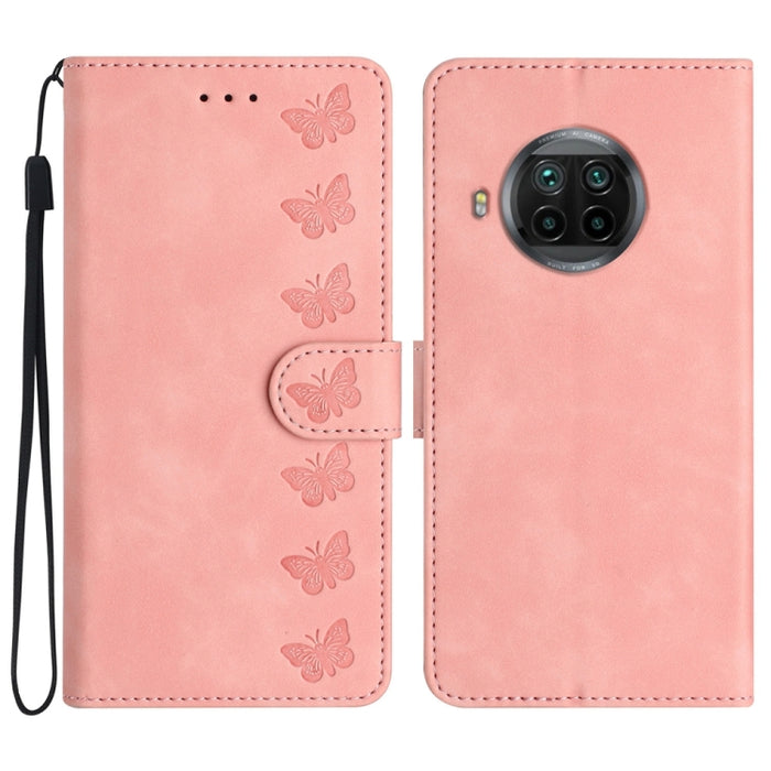 Estuche para teléfono de cuero con relieve de siete mariposas, For Xiaomi 11T / 11T Pro, For Xiaomi Redmi 10, For Xiaomi Mi 11 Ultra, For Xiaomi Mi 11 Pro, For Xiaomi Redmi Note 10 5G, For Xiaomi Redmi 9A, For Xiaomi Redmi 9, For Xiaomi Redmi 9C       ...