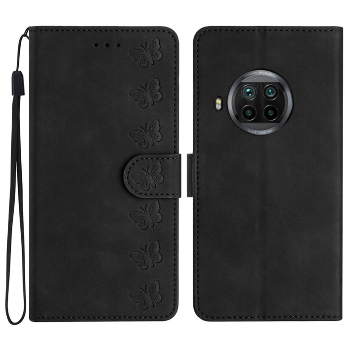 Estuche para teléfono de cuero con relieve de siete mariposas, For Xiaomi 11T / 11T Pro, For Xiaomi Redmi 10, For Xiaomi Mi 11 Ultra, For Xiaomi Mi 11 Pro, For Xiaomi Redmi Note 10 5G, For Xiaomi Redmi 9A, For Xiaomi Redmi 9, For Xiaomi Redmi 9C       ...