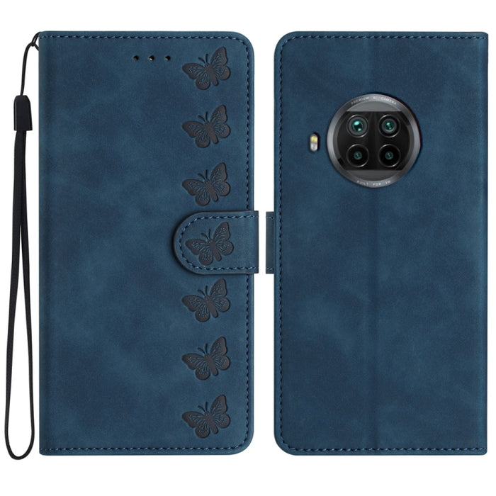 Estuche para teléfono de cuero con relieve de siete mariposas, For Xiaomi 11T / 11T Pro, For Xiaomi Redmi 10, For Xiaomi Mi 11 Ultra, For Xiaomi Mi 11 Pro, For Xiaomi Redmi Note 10 5G, For Xiaomi Redmi 9A, For Xiaomi Redmi 9, For Xiaomi Redmi 9C       ...