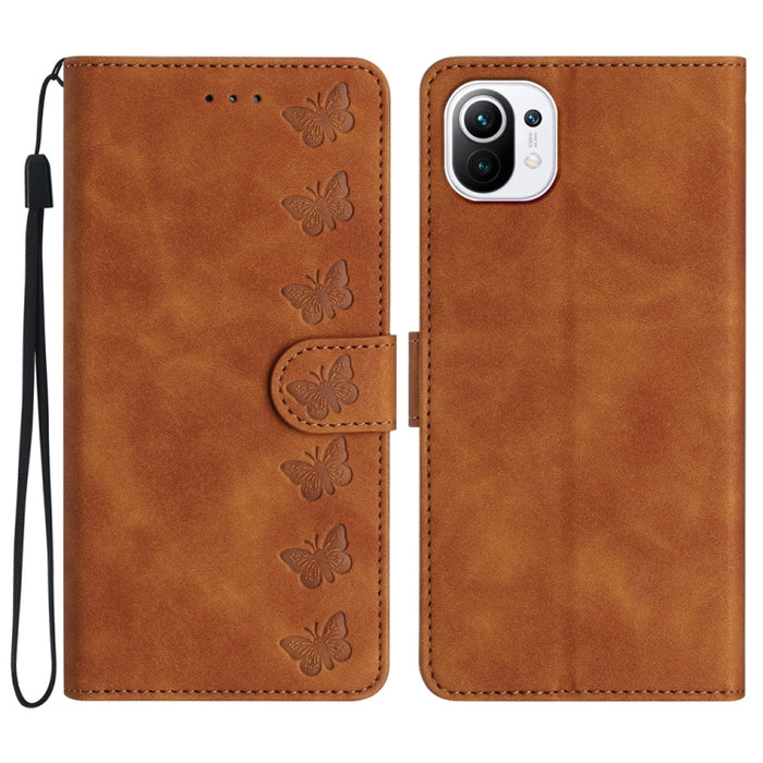 Estuche para teléfono de cuero con relieve de siete mariposas, For Xiaomi Redmi 13C 4G, For Xiaomi 13T, For Xiaomi Mi 11 Lite, For Xiaomi Redmi Note 12 Pro 5G Global, For Xiaomi Redmi Note 12 5G Global, For Xiaomi 13 Pro, For Xiaomi 13                 ...