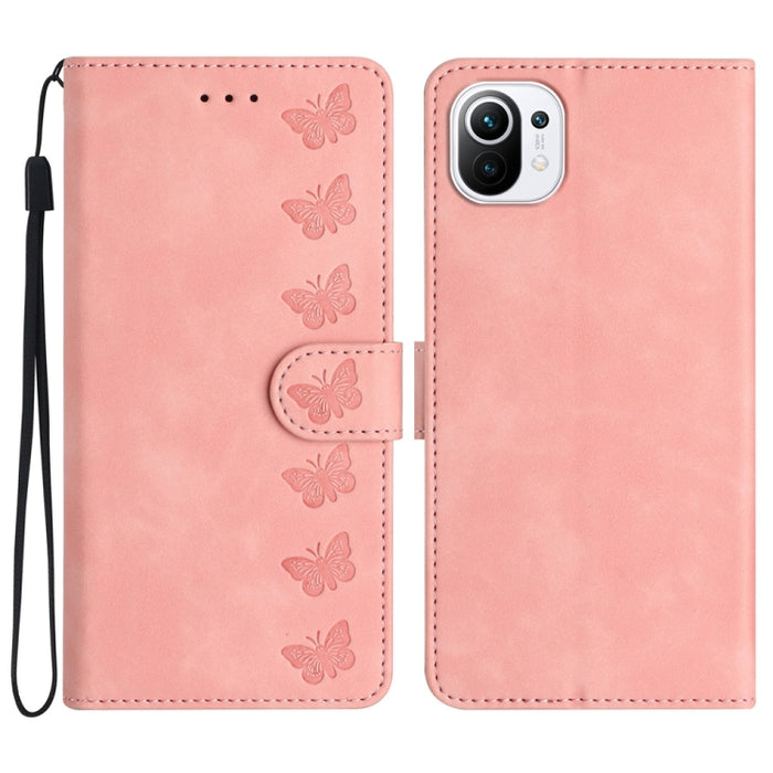 Estuche para teléfono de cuero con relieve de siete mariposas, For Xiaomi Redmi 13C 4G, For Xiaomi 13T, For Xiaomi Mi 11 Lite, For Xiaomi Redmi Note 12 Pro 5G Global, For Xiaomi Redmi Note 12 5G Global, For Xiaomi 13 Pro, For Xiaomi 13                 ...