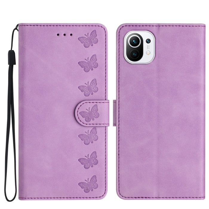 Estuche para teléfono de cuero con relieve de siete mariposas, For Xiaomi Redmi 13C 4G, For Xiaomi 13T, For Xiaomi Mi 11 Lite, For Xiaomi Redmi Note 12 Pro 5G Global, For Xiaomi Redmi Note 12 5G Global, For Xiaomi 13 Pro, For Xiaomi 13                 ...