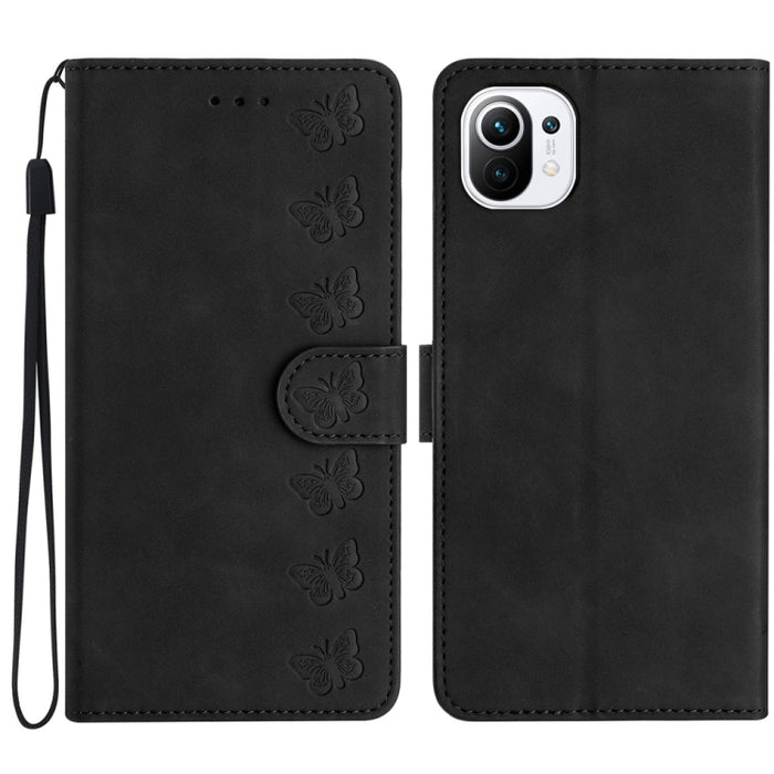 Estuche para teléfono de cuero con relieve de siete mariposas, For Xiaomi Redmi 13C 4G, For Xiaomi 13T, For Xiaomi Mi 11 Lite, For Xiaomi Redmi Note 12 Pro 5G Global, For Xiaomi Redmi Note 12 5G Global, For Xiaomi 13 Pro, For Xiaomi 13                 ...