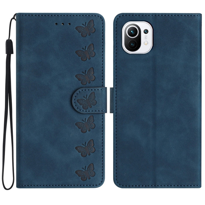 Estuche para teléfono de cuero con relieve de siete mariposas, For Xiaomi Redmi 13C 4G, For Xiaomi 13T, For Xiaomi Mi 11 Lite, For Xiaomi Redmi Note 12 Pro 5G Global, For Xiaomi Redmi Note 12 5G Global, For Xiaomi 13 Pro, For Xiaomi 13                 ...