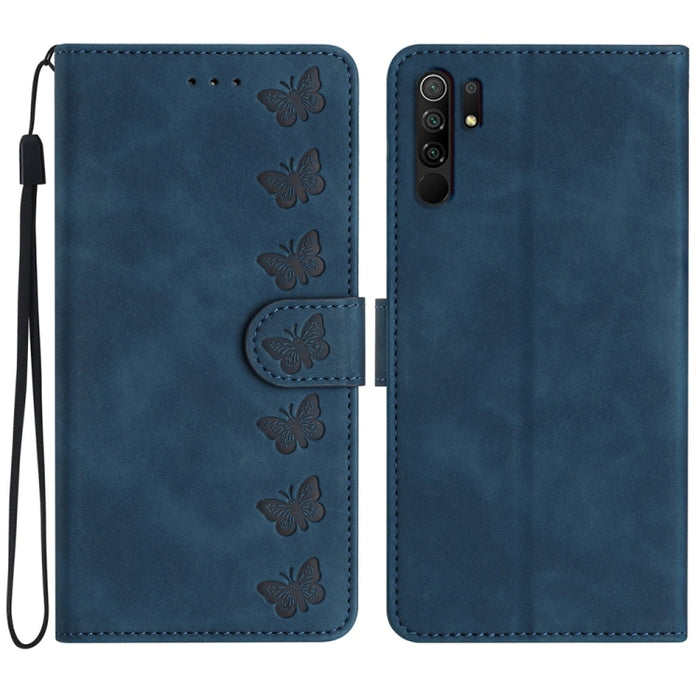 Estuche para teléfono de cuero con relieve de siete mariposas, For Xiaomi 11T / 11T Pro, For Xiaomi Redmi 10, For Xiaomi Mi 11 Ultra, For Xiaomi Mi 11 Pro, For Xiaomi Redmi Note 10 5G, For Xiaomi Redmi 9A, For Xiaomi Redmi 9, For Xiaomi Redmi 9C       ...