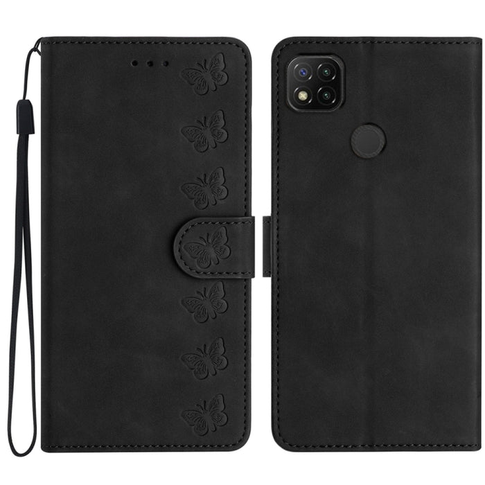 Estuche para teléfono de cuero con relieve de siete mariposas, For Xiaomi 11T / 11T Pro, For Xiaomi Redmi 10, For Xiaomi Mi 11 Ultra, For Xiaomi Mi 11 Pro, For Xiaomi Redmi Note 10 5G, For Xiaomi Redmi 9A, For Xiaomi Redmi 9, For Xiaomi Redmi 9C       ...