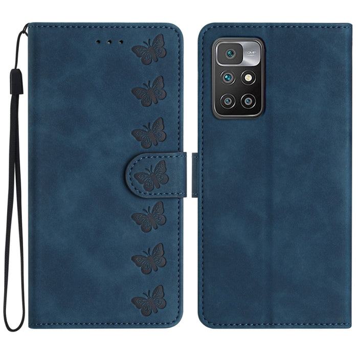 Estuche para teléfono de cuero con relieve de siete mariposas, For Xiaomi 11T / 11T Pro, For Xiaomi Redmi 10, For Xiaomi Mi 11 Ultra, For Xiaomi Mi 11 Pro, For Xiaomi Redmi Note 10 5G, For Xiaomi Redmi 9A, For Xiaomi Redmi 9, For Xiaomi Redmi 9C       ...