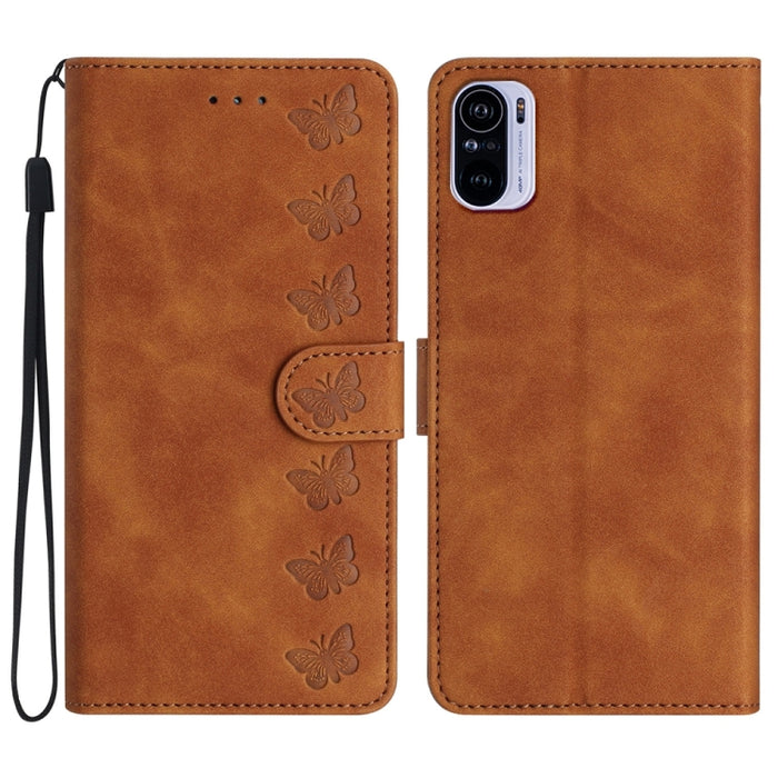 Estuche para teléfono de cuero con relieve de siete mariposas, For Xiaomi 11T / 11T Pro, For Xiaomi Redmi 10, For Xiaomi Mi 11 Ultra, For Xiaomi Mi 11 Pro, For Xiaomi Redmi Note 10 5G, For Xiaomi Redmi 9A, For Xiaomi Redmi 9, For Xiaomi Redmi 9C       ...