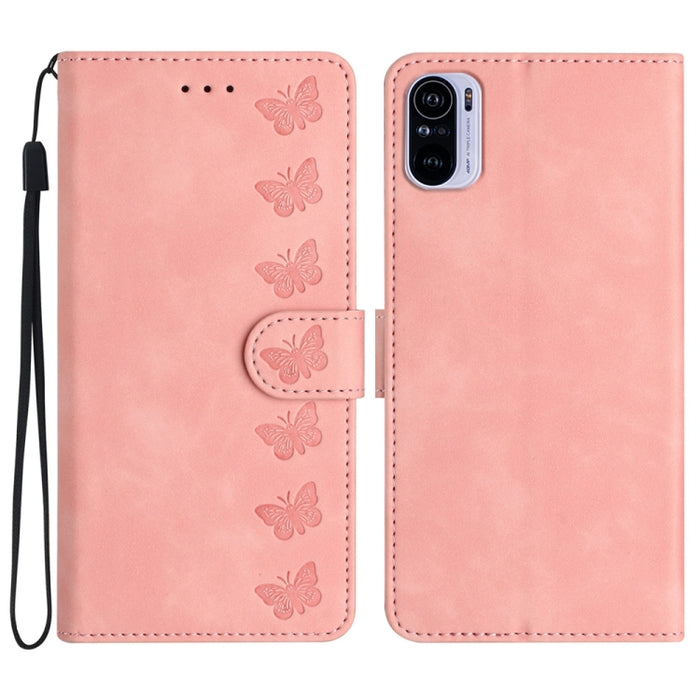 Estuche para teléfono de cuero con relieve de siete mariposas, For Xiaomi 11T / 11T Pro, For Xiaomi Redmi 10, For Xiaomi Mi 11 Ultra, For Xiaomi Mi 11 Pro, For Xiaomi Redmi Note 10 5G, For Xiaomi Redmi 9A, For Xiaomi Redmi 9, For Xiaomi Redmi 9C       ...