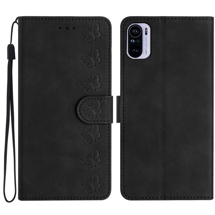 Estuche para teléfono de cuero con relieve de siete mariposas, For Xiaomi 11T / 11T Pro, For Xiaomi Redmi 10, For Xiaomi Mi 11 Ultra, For Xiaomi Mi 11 Pro, For Xiaomi Redmi Note 10 5G, For Xiaomi Redmi 9A, For Xiaomi Redmi 9, For Xiaomi Redmi 9C       ...
