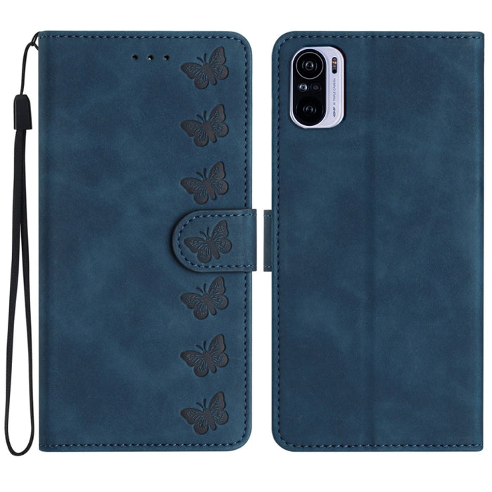 Estuche para teléfono de cuero con relieve de siete mariposas, For Xiaomi 11T / 11T Pro, For Xiaomi Redmi 10, For Xiaomi Mi 11 Ultra, For Xiaomi Mi 11 Pro, For Xiaomi Redmi Note 10 5G, For Xiaomi Redmi 9A, For Xiaomi Redmi 9, For Xiaomi Redmi 9C       ...