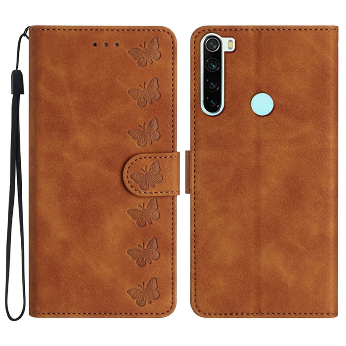 Estuche para teléfono de cuero con relieve de siete mariposas, For Xiaomi 11T / 11T Pro, For Xiaomi Redmi 10, For Xiaomi Mi 11 Ultra, For Xiaomi Mi 11 Pro, For Xiaomi Redmi Note 10 5G, For Xiaomi Redmi 9A, For Xiaomi Redmi 9, For Xiaomi Redmi 9C       ...