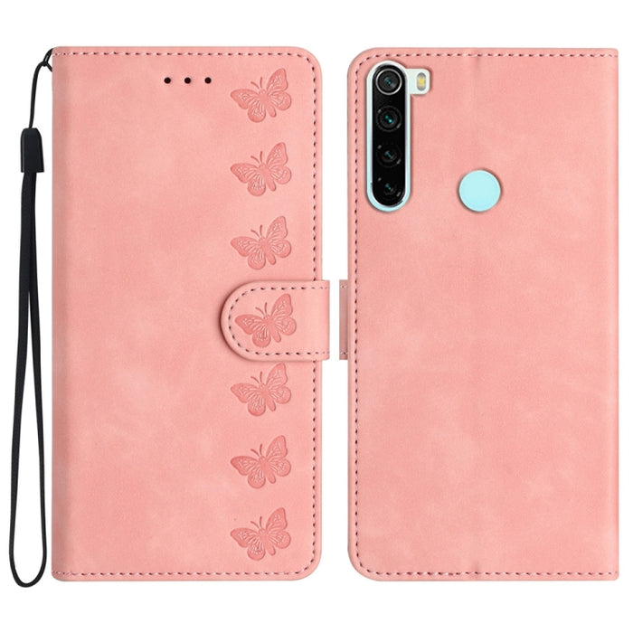 Estuche para teléfono de cuero con relieve de siete mariposas, For Xiaomi 11T / 11T Pro, For Xiaomi Redmi 10, For Xiaomi Mi 11 Ultra, For Xiaomi Mi 11 Pro, For Xiaomi Redmi Note 10 5G, For Xiaomi Redmi 9A, For Xiaomi Redmi 9, For Xiaomi Redmi 9C       ...