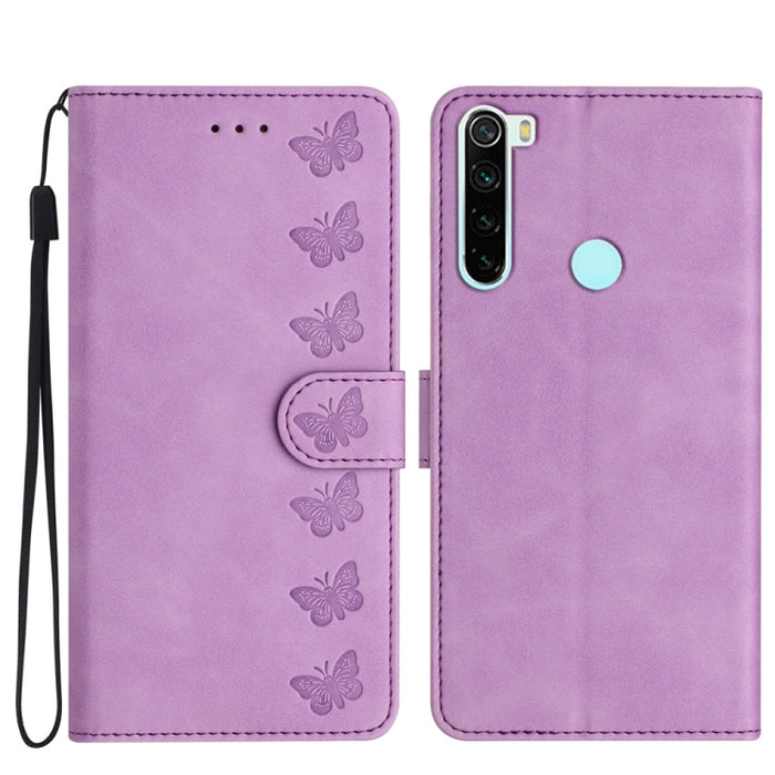 Estuche para teléfono de cuero con relieve de siete mariposas, For Xiaomi 11T / 11T Pro, For Xiaomi Redmi 10, For Xiaomi Mi 11 Ultra, For Xiaomi Mi 11 Pro, For Xiaomi Redmi Note 10 5G, For Xiaomi Redmi 9A, For Xiaomi Redmi 9, For Xiaomi Redmi 9C       ...