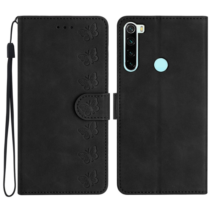 Estuche para teléfono de cuero con relieve de siete mariposas, For Xiaomi 11T / 11T Pro, For Xiaomi Redmi 10, For Xiaomi Mi 11 Ultra, For Xiaomi Mi 11 Pro, For Xiaomi Redmi Note 10 5G, For Xiaomi Redmi 9A, For Xiaomi Redmi 9, For Xiaomi Redmi 9C       ...