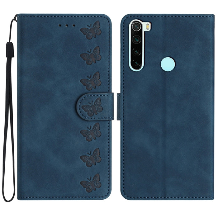 Estuche para teléfono de cuero con relieve de siete mariposas, For Xiaomi 11T / 11T Pro, For Xiaomi Redmi 10, For Xiaomi Mi 11 Ultra, For Xiaomi Mi 11 Pro, For Xiaomi Redmi Note 10 5G, For Xiaomi Redmi 9A, For Xiaomi Redmi 9, For Xiaomi Redmi 9C       ...