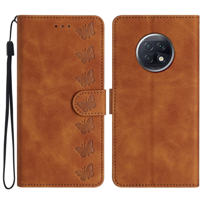 Estuche para teléfono de cuero con relieve de siete mariposas, For Xiaomi 11T / 11T Pro, For Xiaomi Redmi 10, For Xiaomi Mi 11 Ultra, For Xiaomi Mi 11 Pro, For Xiaomi Redmi Note 10 5G, For Xiaomi Redmi 9A, For Xiaomi Redmi 9, For Xiaomi Redmi 9C       ...