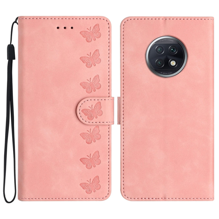 Estuche para teléfono de cuero con relieve de siete mariposas, For Xiaomi 11T / 11T Pro, For Xiaomi Redmi 10, For Xiaomi Mi 11 Ultra, For Xiaomi Mi 11 Pro, For Xiaomi Redmi Note 10 5G, For Xiaomi Redmi 9A, For Xiaomi Redmi 9, For Xiaomi Redmi 9C       ...