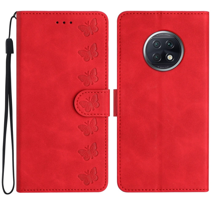 Estuche para teléfono de cuero con relieve de siete mariposas, For Xiaomi 11T / 11T Pro, For Xiaomi Redmi 10, For Xiaomi Mi 11 Ultra, For Xiaomi Mi 11 Pro, For Xiaomi Redmi Note 10 5G, For Xiaomi Redmi 9A, For Xiaomi Redmi 9, For Xiaomi Redmi 9C       ...