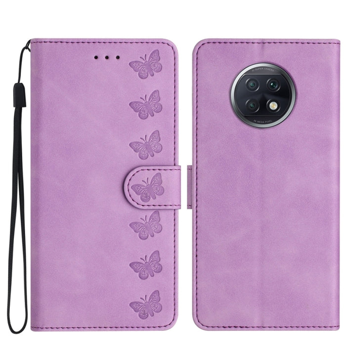 Estuche para teléfono de cuero con relieve de siete mariposas, For Xiaomi 11T / 11T Pro, For Xiaomi Redmi 10, For Xiaomi Mi 11 Ultra, For Xiaomi Mi 11 Pro, For Xiaomi Redmi Note 10 5G, For Xiaomi Redmi 9A, For Xiaomi Redmi 9, For Xiaomi Redmi 9C       ...