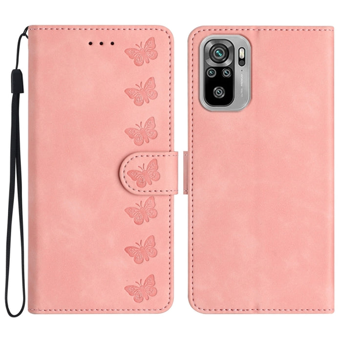 Estuche para teléfono de cuero con relieve de siete mariposas, For Xiaomi 11T / 11T Pro, For Xiaomi Redmi 10, For Xiaomi Mi 11 Ultra, For Xiaomi Mi 11 Pro, For Xiaomi Redmi Note 10 5G, For Xiaomi Redmi 9A, For Xiaomi Redmi 9, For Xiaomi Redmi 9C       ...