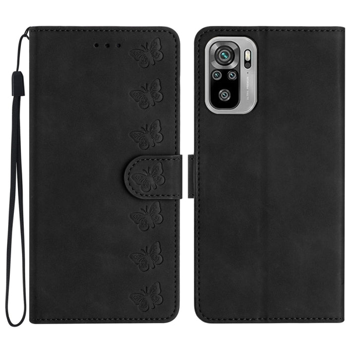 Estuche para teléfono de cuero con relieve de siete mariposas, For Xiaomi 11T / 11T Pro, For Xiaomi Redmi 10, For Xiaomi Mi 11 Ultra, For Xiaomi Mi 11 Pro, For Xiaomi Redmi Note 10 5G, For Xiaomi Redmi 9A, For Xiaomi Redmi 9, For Xiaomi Redmi 9C       ...