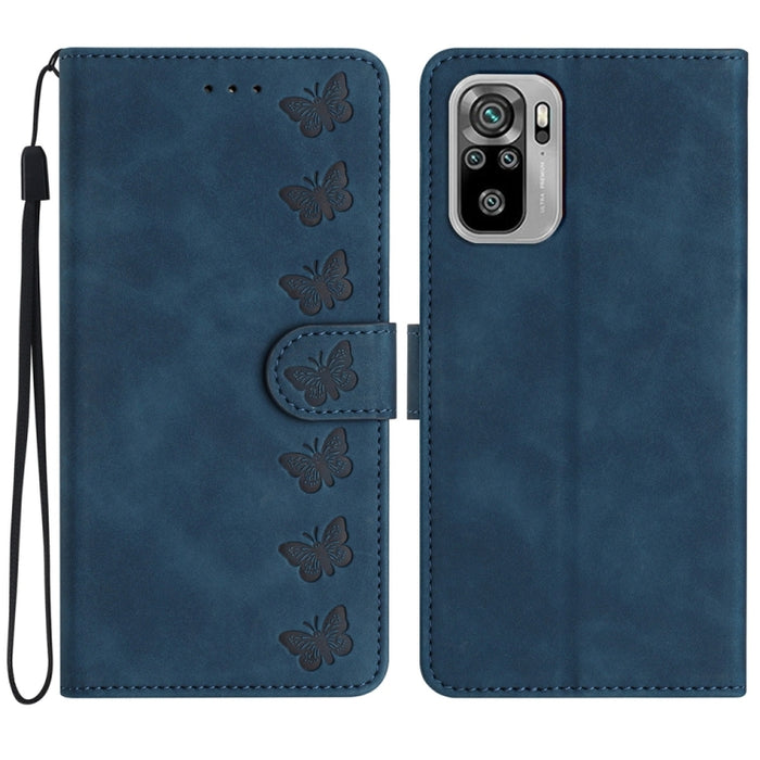 Estuche para teléfono de cuero con relieve de siete mariposas, For Xiaomi 11T / 11T Pro, For Xiaomi Redmi 10, For Xiaomi Mi 11 Ultra, For Xiaomi Mi 11 Pro, For Xiaomi Redmi Note 10 5G, For Xiaomi Redmi 9A, For Xiaomi Redmi 9, For Xiaomi Redmi 9C       ...