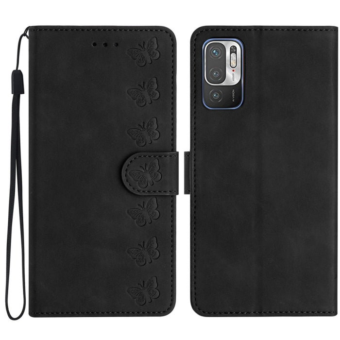 Estuche para teléfono de cuero con relieve de siete mariposas, For Xiaomi 11T / 11T Pro, For Xiaomi Redmi 10, For Xiaomi Mi 11 Ultra, For Xiaomi Mi 11 Pro, For Xiaomi Redmi Note 10 5G, For Xiaomi Redmi 9A, For Xiaomi Redmi 9, For Xiaomi Redmi 9C       ...