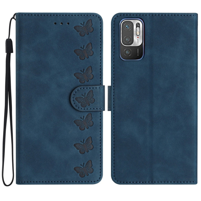 Estuche para teléfono de cuero con relieve de siete mariposas, For Xiaomi 11T / 11T Pro, For Xiaomi Redmi 10, For Xiaomi Mi 11 Ultra, For Xiaomi Mi 11 Pro, For Xiaomi Redmi Note 10 5G, For Xiaomi Redmi 9A, For Xiaomi Redmi 9, For Xiaomi Redmi 9C       ...