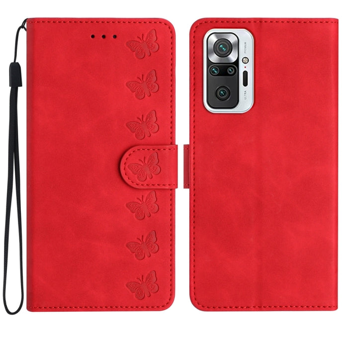 Estuche para teléfono de cuero con relieve de siete mariposas, For Xiaomi 11T / 11T Pro, For Xiaomi Redmi 10, For Xiaomi Mi 11 Ultra, For Xiaomi Mi 11 Pro, For Xiaomi Redmi Note 10 5G, For Xiaomi Redmi 9A, For Xiaomi Redmi 9, For Xiaomi Redmi 9C       ...