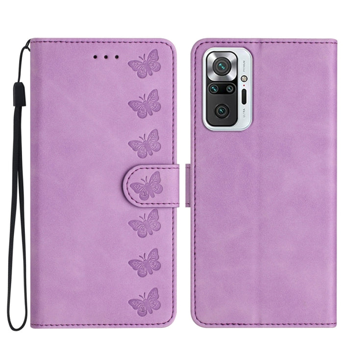 Estuche para teléfono de cuero con relieve de siete mariposas, For Xiaomi 11T / 11T Pro, For Xiaomi Redmi 10, For Xiaomi Mi 11 Ultra, For Xiaomi Mi 11 Pro, For Xiaomi Redmi Note 10 5G, For Xiaomi Redmi 9A, For Xiaomi Redmi 9, For Xiaomi Redmi 9C       ...