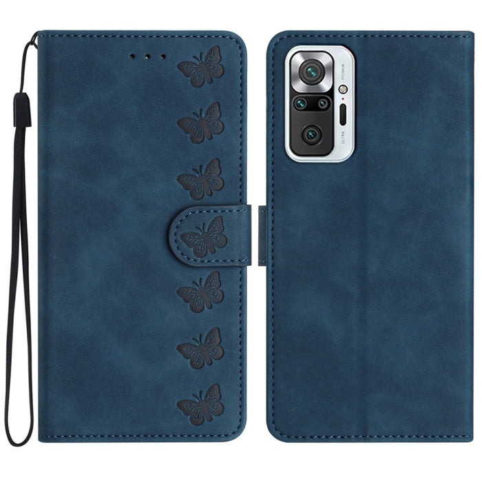 Estuche para teléfono de cuero con relieve de siete mariposas, For Xiaomi 11T / 11T Pro, For Xiaomi Redmi 10, For Xiaomi Mi 11 Ultra, For Xiaomi Mi 11 Pro, For Xiaomi Redmi Note 10 5G, For Xiaomi Redmi 9A, For Xiaomi Redmi 9, For Xiaomi Redmi 9C       ...