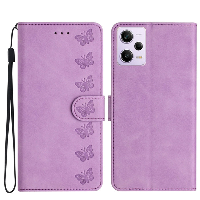 Estuche para teléfono de cuero con relieve de siete mariposas, For Xiaomi Redmi 13C 4G, For Xiaomi 13T, For Xiaomi Mi 11 Lite, For Xiaomi Redmi Note 12 Pro 5G Global, For Xiaomi Redmi Note 12 5G Global, For Xiaomi 13 Pro, For Xiaomi 13                 ...