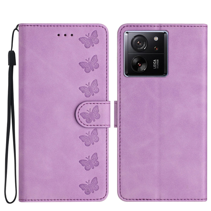 Estuche para teléfono de cuero con relieve de siete mariposas, For Xiaomi Redmi 13C 4G, For Xiaomi 13T, For Xiaomi Mi 11 Lite, For Xiaomi Redmi Note 12 Pro 5G Global, For Xiaomi Redmi Note 12 5G Global, For Xiaomi 13 Pro, For Xiaomi 13                 ...