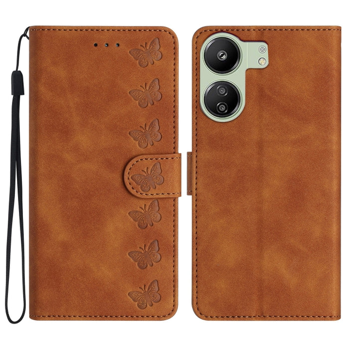 Estuche para teléfono de cuero con relieve de siete mariposas, For Xiaomi Redmi 13C 4G, For Xiaomi 13T, For Xiaomi Mi 11 Lite, For Xiaomi Redmi Note 12 Pro 5G Global, For Xiaomi Redmi Note 12 5G Global, For Xiaomi 13 Pro, For Xiaomi 13                 ...