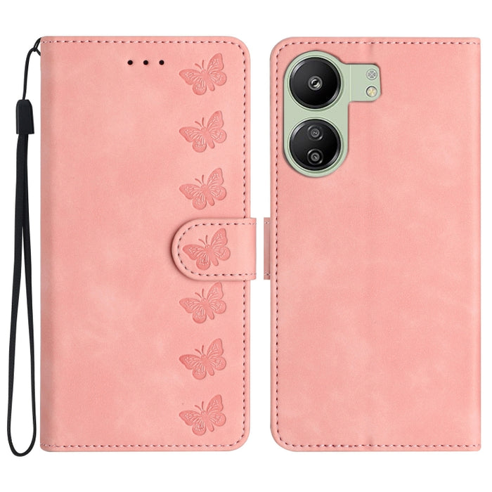Estuche para teléfono de cuero con relieve de siete mariposas, For Xiaomi Redmi 13C 4G, For Xiaomi 13T, For Xiaomi Mi 11 Lite, For Xiaomi Redmi Note 12 Pro 5G Global, For Xiaomi Redmi Note 12 5G Global, For Xiaomi 13 Pro, For Xiaomi 13                 ...