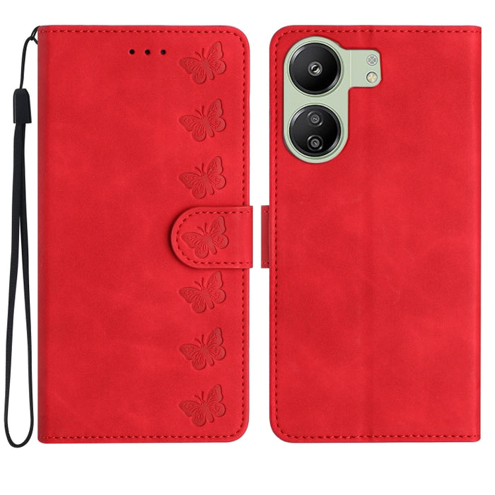 Estuche para teléfono de cuero con relieve de siete mariposas, For Xiaomi Redmi 13C 4G, For Xiaomi 13T, For Xiaomi Mi 11 Lite, For Xiaomi Redmi Note 12 Pro 5G Global, For Xiaomi Redmi Note 12 5G Global, For Xiaomi 13 Pro, For Xiaomi 13                 ...