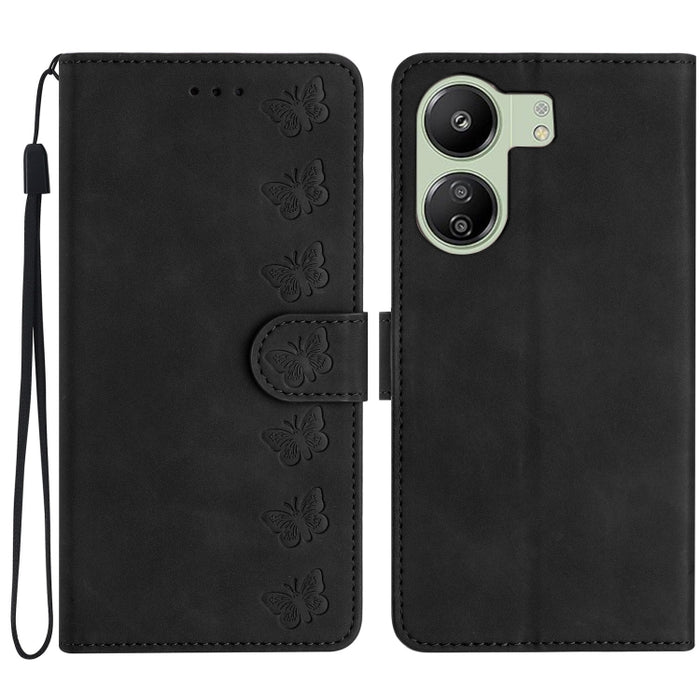 Estuche para teléfono de cuero con relieve de siete mariposas, For Xiaomi Redmi 13C 4G, For Xiaomi 13T, For Xiaomi Mi 11 Lite, For Xiaomi Redmi Note 12 Pro 5G Global, For Xiaomi Redmi Note 12 5G Global, For Xiaomi 13 Pro, For Xiaomi 13                 ...