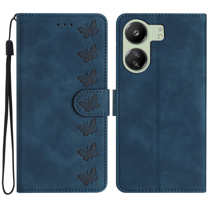 Estuche para teléfono de cuero con relieve de siete mariposas, For Xiaomi Redmi 13C 4G, For Xiaomi 13T, For Xiaomi Mi 11 Lite, For Xiaomi Redmi Note 12 Pro 5G Global, For Xiaomi Redmi Note 12 5G Global, For Xiaomi 13 Pro, For Xiaomi 13                 ...