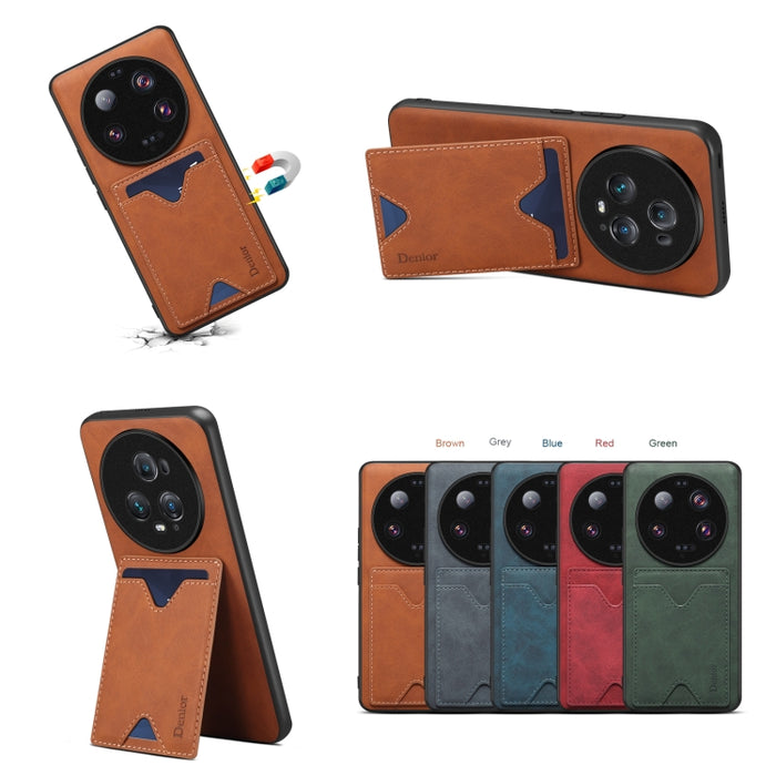 Denior PU Contraportada Ranura para tarjeta Funda para teléfono, For Xiaomi 13 Ultra