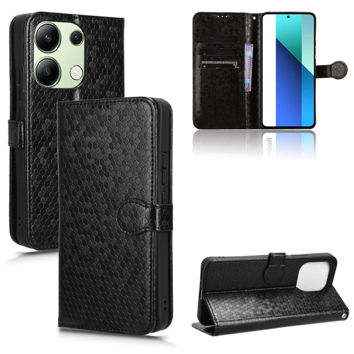 Estuche para teléfono de cuero con textura de punto de panal, For Xiaomi Poco F6 /Redmi Turbo 3, For Xiaomi Civi 4 Pro, For Xiaomi Poco M6 Pro 4G, For Xiaomi Redmi A3, For Xiaomi Redmi Note 13 Pro 4G Global, For Xiaomi Redmi Note 13 4G                 ...