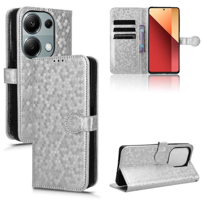 Estuche para teléfono de cuero con textura de punto de panal, For Xiaomi Poco F6 /Redmi Turbo 3, For Xiaomi Civi 4 Pro, For Xiaomi Poco M6 Pro 4G, For Xiaomi Redmi A3, For Xiaomi Redmi Note 13 Pro 4G Global, For Xiaomi Redmi Note 13 4G                 ...