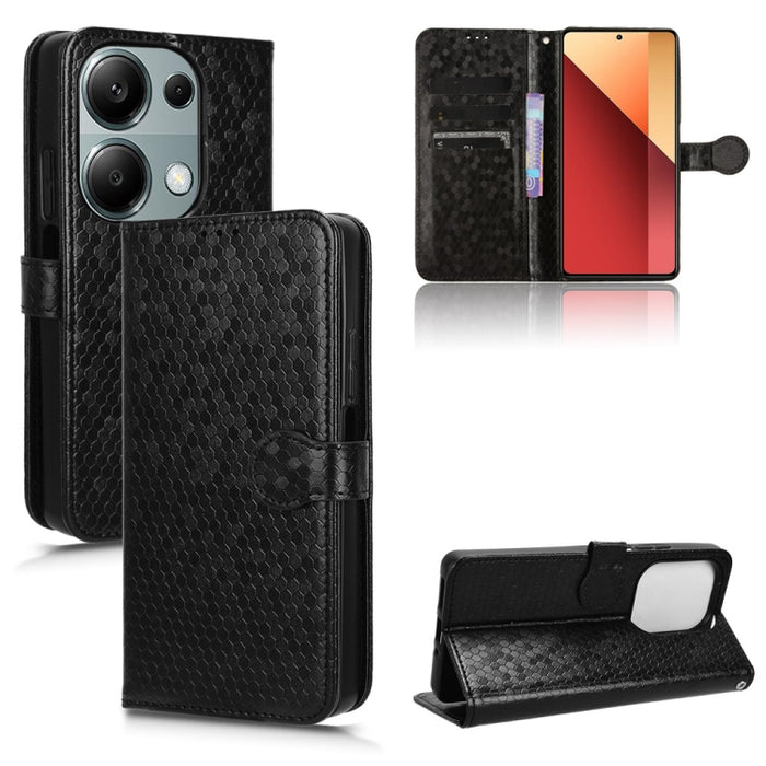 Estuche para teléfono de cuero con textura de punto de panal, For Xiaomi Poco F6 /Redmi Turbo 3, For Xiaomi Civi 4 Pro, For Xiaomi Poco M6 Pro 4G, For Xiaomi Redmi A3, For Xiaomi Redmi Note 13 Pro 4G Global, For Xiaomi Redmi Note 13 4G                 ...