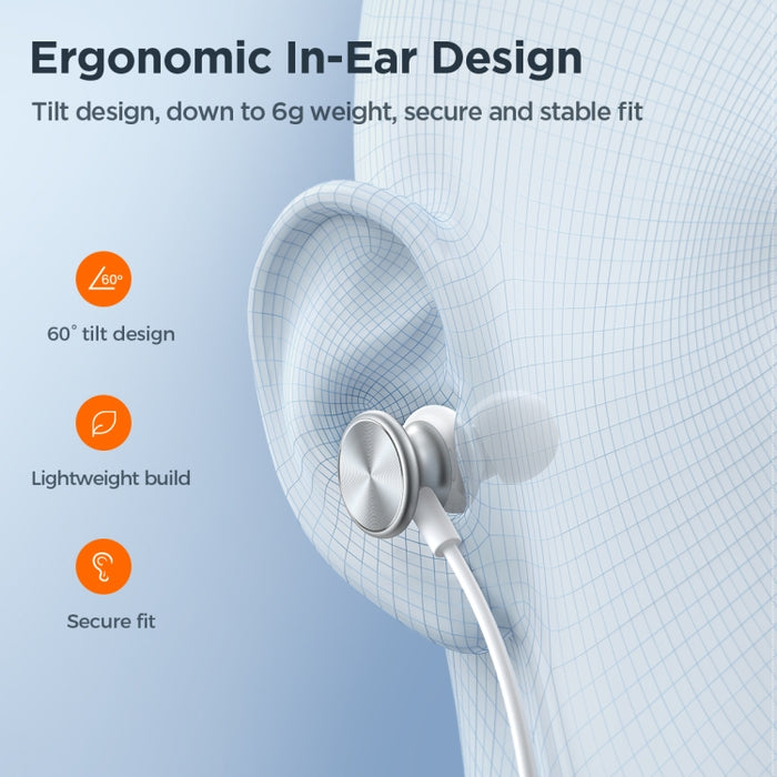 JOYROOM JR-EW03 Auricular con cable de metal en la oreja de 3,5 mm, longitud: 1,2 m