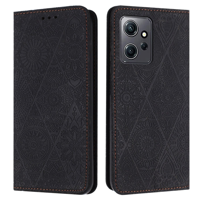 Estuche para teléfono de cuero de adsorción en relieve étnico, For Xiaomi Redmi 13 4G, For Xiaomi Redmi Note 13 5G, For Xiaomi Redmi 13C, For Xiaomi Redmi Note 13 Pro 5G, For Redmi Note 12 Pro 4G, For Redmi Note 12 4G Global                            ...